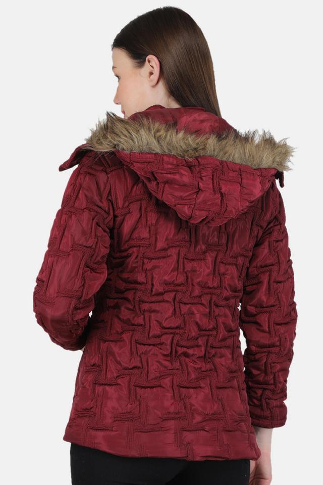 Womens Quilted Burgundy Jacket - Films Jackets