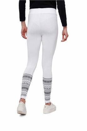 Buy DE MOZA White Skinny Fit Ankle Length Length Viscose Women's Leggings