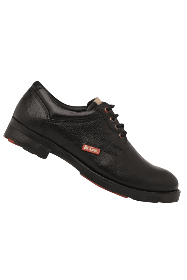 Lee cooper black store leather casual shoes