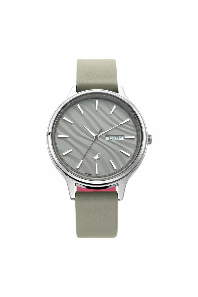 Buy FASTRACK Womens Ruffles Grey Dial Leather Analogue Watch