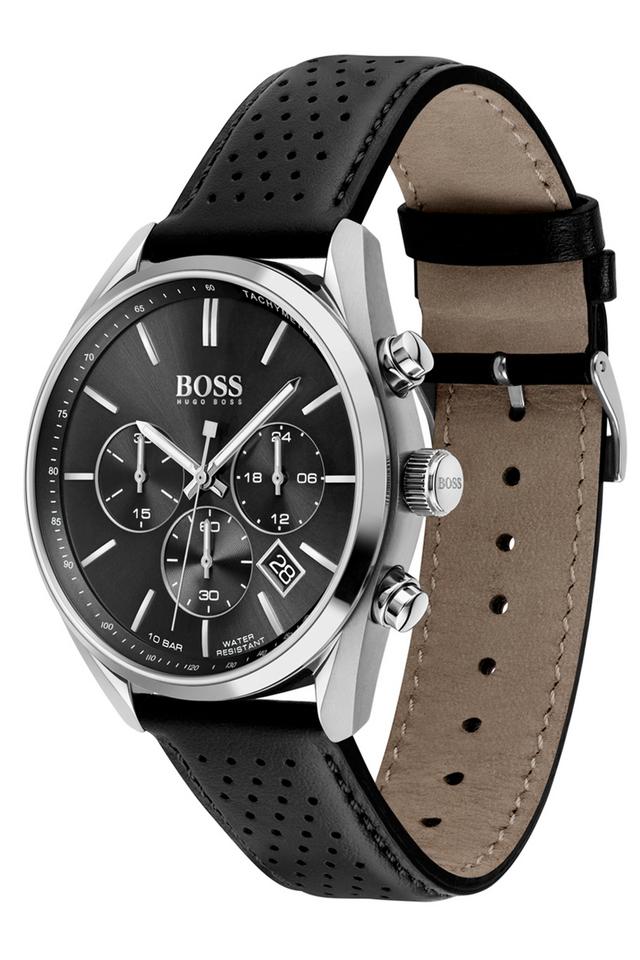 Buy BOSS Men Dial 1513816 Leather Stop Shoppers - Black | Chronograph Champion Watch for