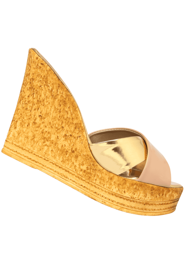 Womens gold best sale wedge sandals