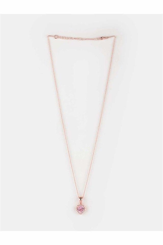 Rosy Haze Heart Pendant Necklace in Rose Gold Plated 925 Silver