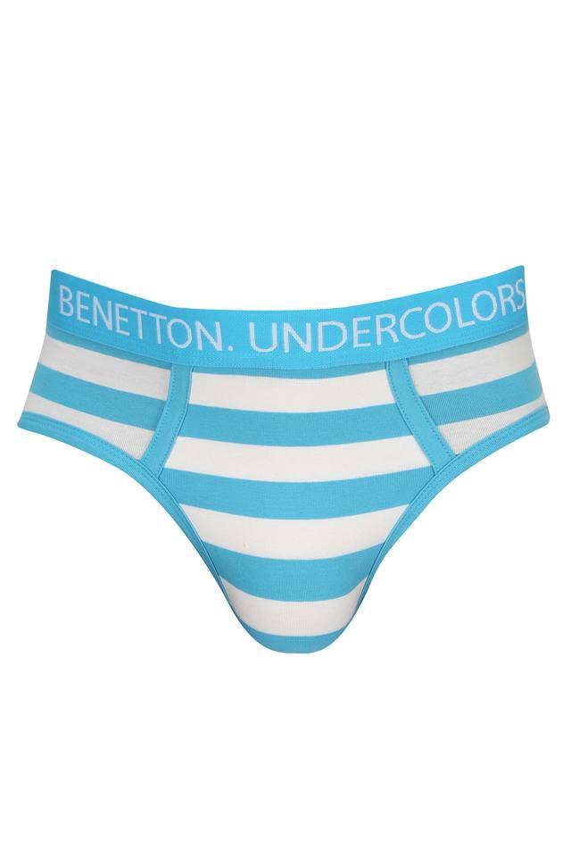 United Colors of Benetton Pink & Blue Striped Brief Panties - Pack