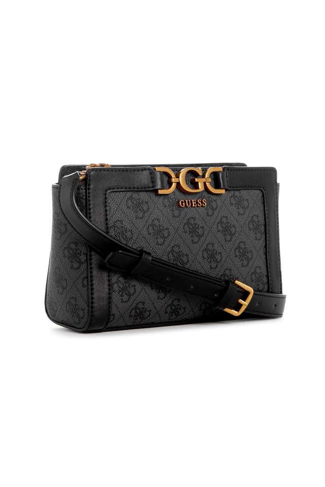 Buy GUESS Coal Zipper PU Women s Casual Wear Sling Bag Shoppers Stop