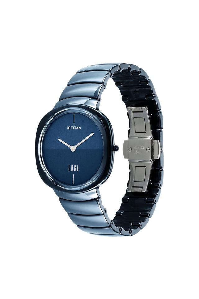 Titan edge blue deals dial watch