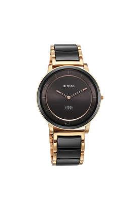 Titan black and hot sale gold watches