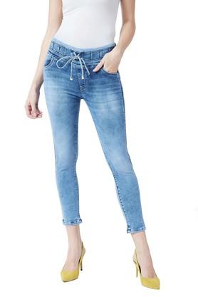 Buy DEVIS Light Blue Womens Light Blue Denim Skinny Fit Jeggings