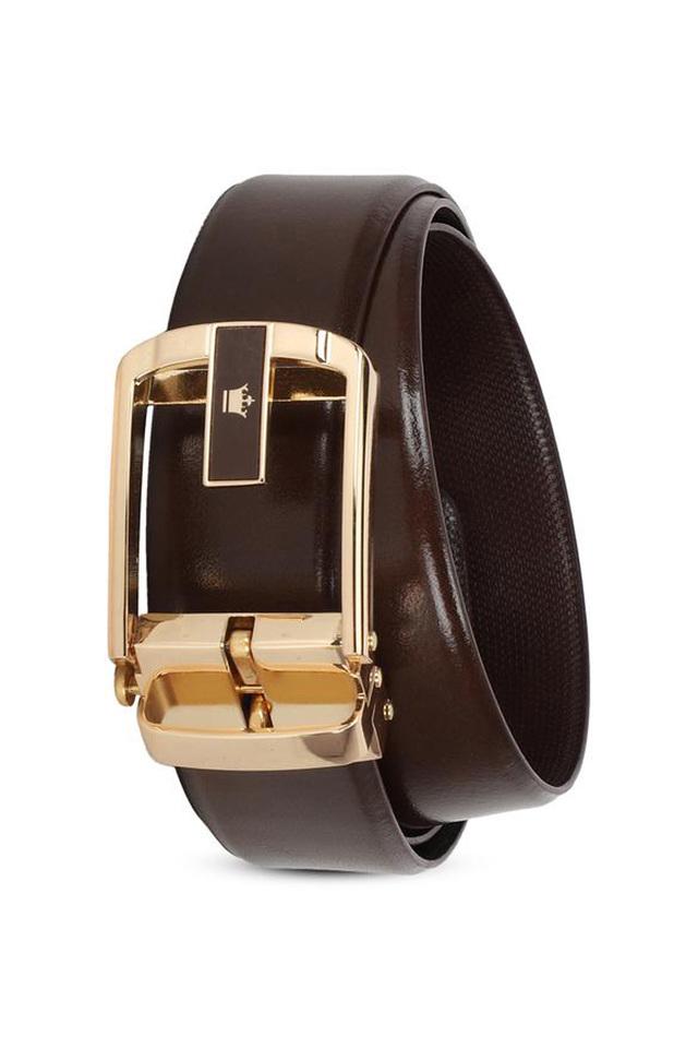 Louis Philippe Men Black Solid Genuine Leather Casual Belt: Buy