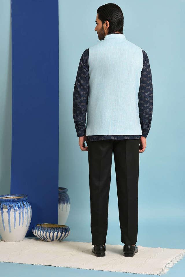 Blue nehru hotsell jacket trousers