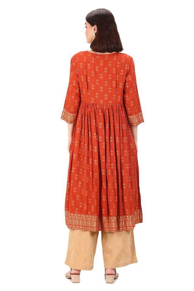 Buy TILISM Women and Girls Orange Printed Cotton Full Stitch Kurta (M)  Online at Best Prices in India - JioMart.