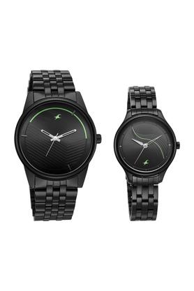 Fastrack black hot sale metal watches