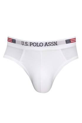 Buy U.S. POLO ASSN. White Mens Solid Briefs