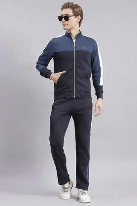 Buy Men Olive Solid Stand Collar Full Sleeve Tracksuits Online in India -  Monte Carlo