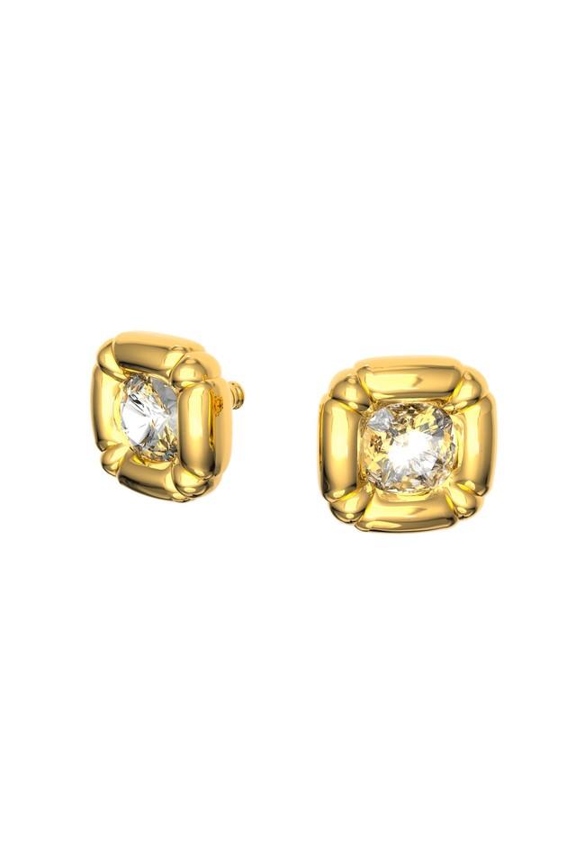 Studs Ladies Swastik Design Gold Earrings