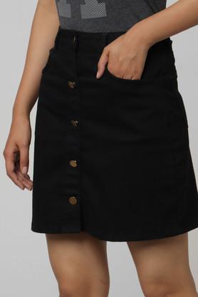 Black denim skirt on sale lycra