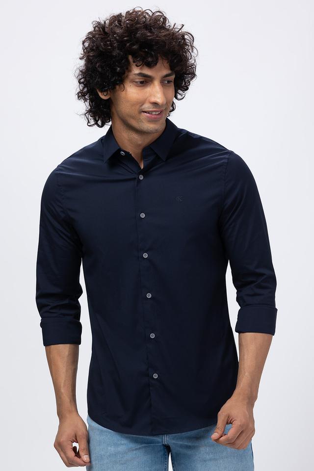 Buy CALVIN KLEIN JEANS Solid Cotton Stretch Slim Fit Men's Casual Shirt