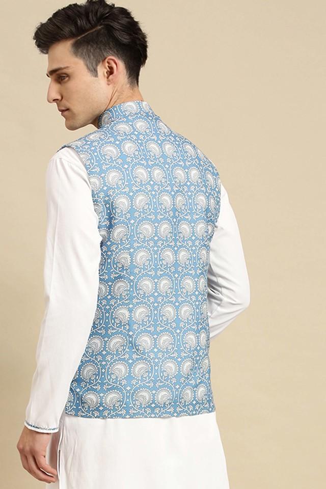 Buy Sea Green Chikankari Nehru Jacket | Tistabene - Tistabene