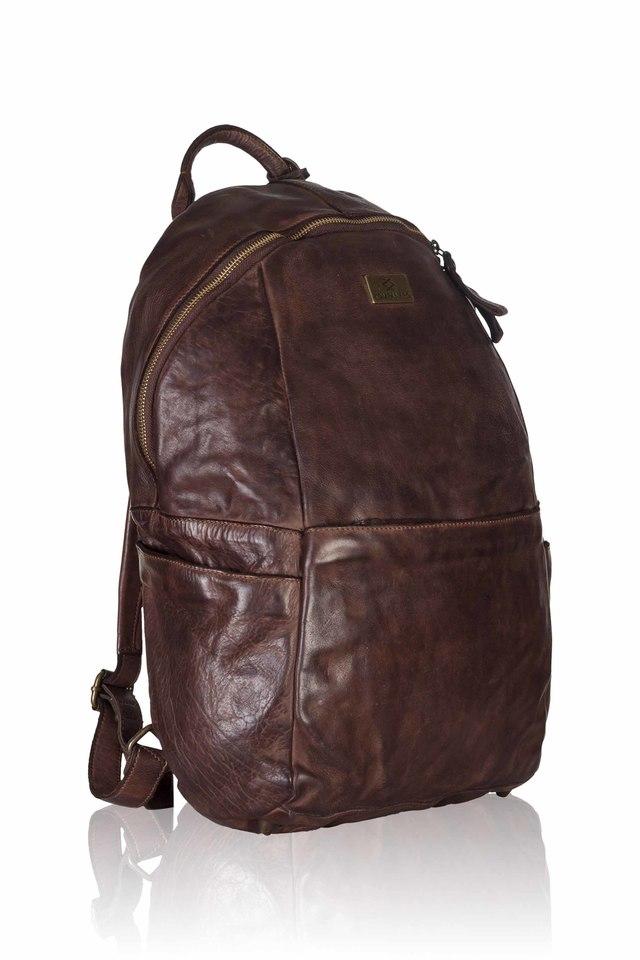 Buy KOMPANERO Dark Brown Womens Zipper Closure Cognac Color Backpack ...