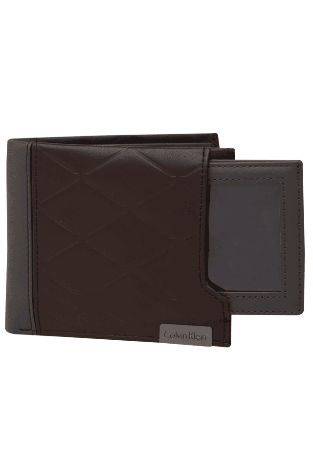 Calvin klein shop brown leather wallet