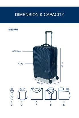 Notch Set of 3 55 65 75 cm N Blue Smart Trolley Bags With Inbuilt Weighing Scale TSA Lock
