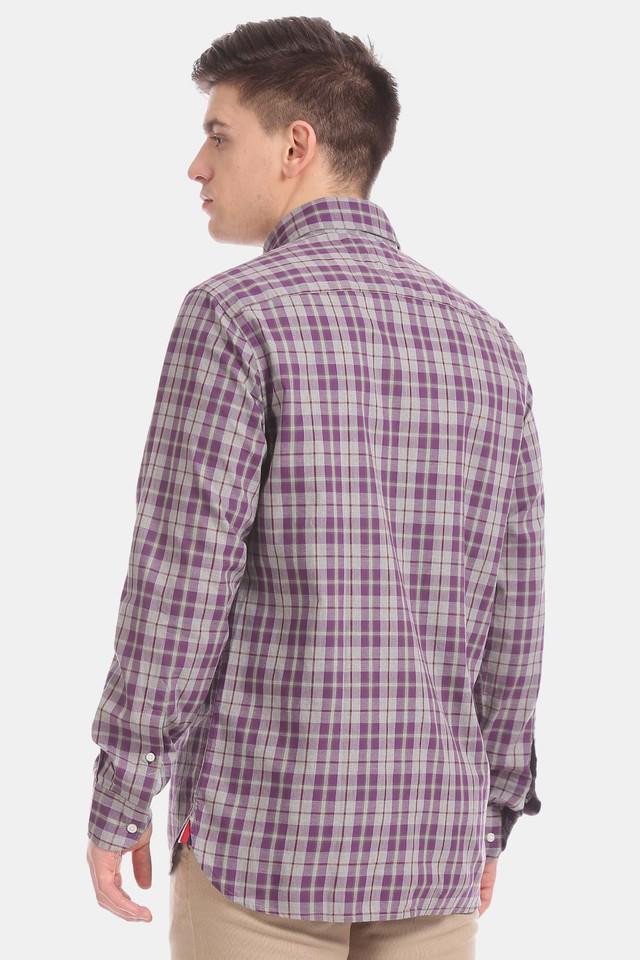 mens purple check shirt