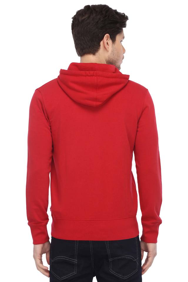 Buy LEVIS Red Mens Hooded Neck Solid Sweatshirt | Shoppers Stop