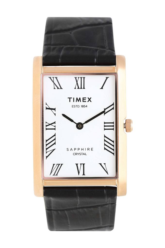 Buy TIMEX Mens White Dial Leather Analogue Watch TWEG17304