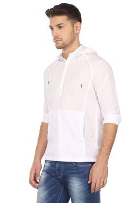 Mufti white sales hooded shirt