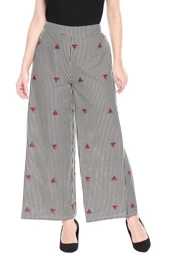 striped parallel pants