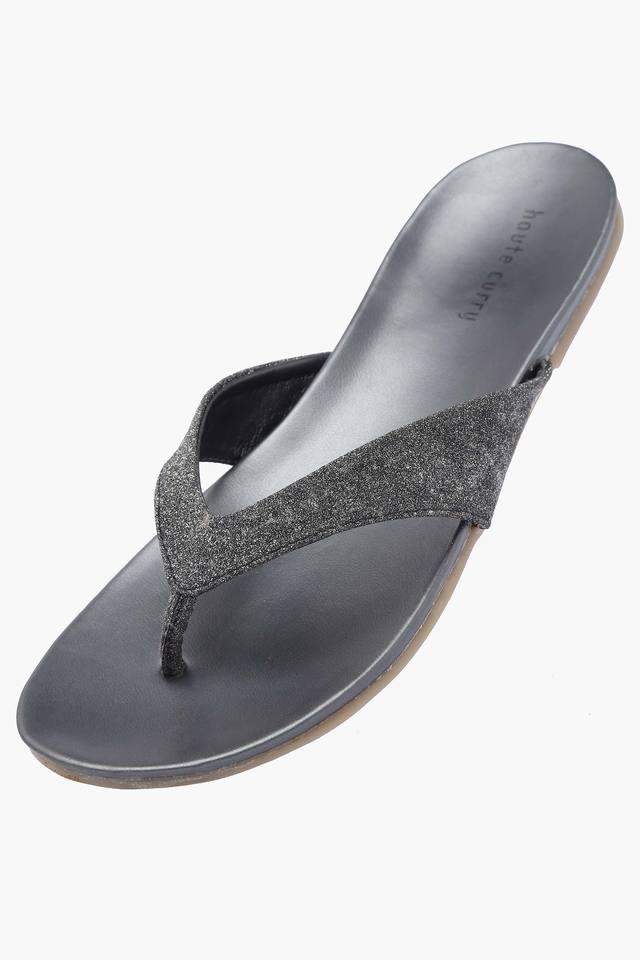 Black and best sale silver flip flops