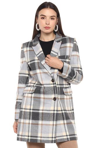 checked coat womens