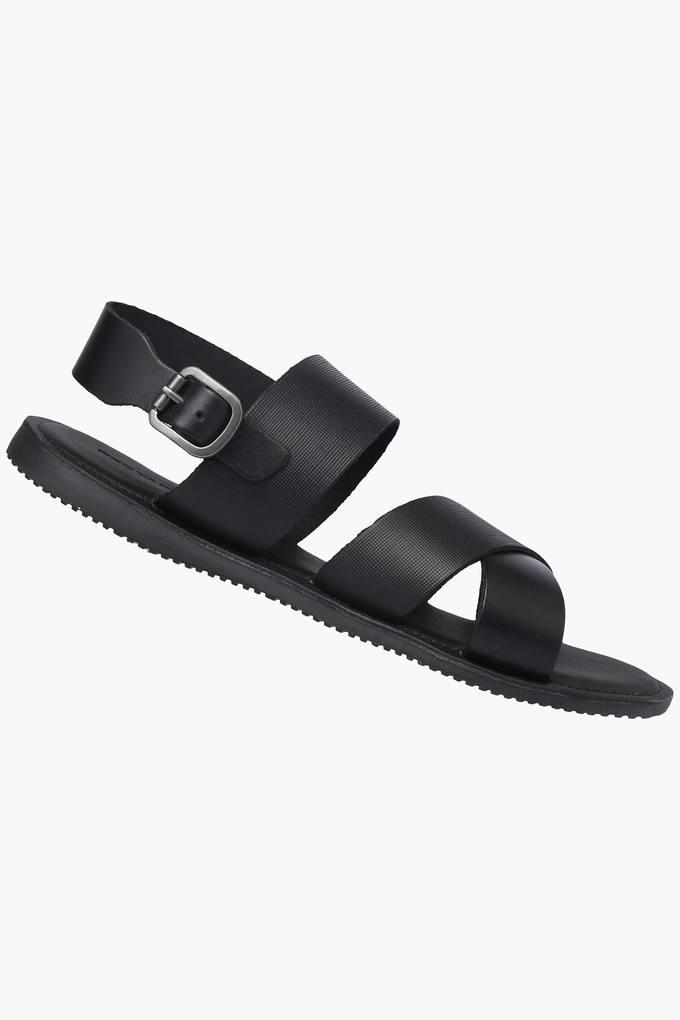 Black 2 strap online sandals