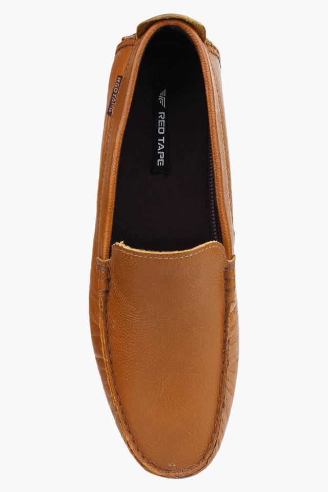 red tape tan casual loafers