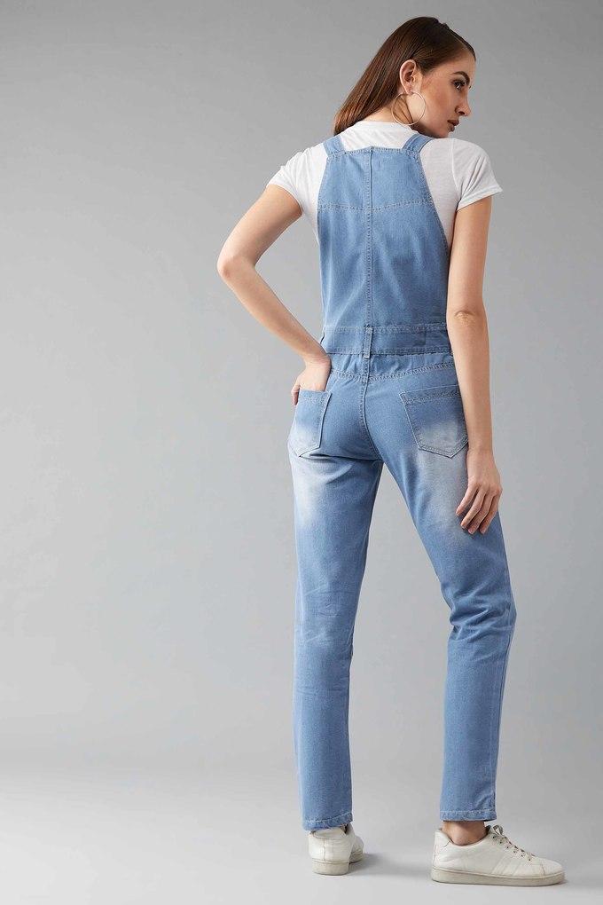 Denim dungarees - Light denim blue - Kids | H&M IN