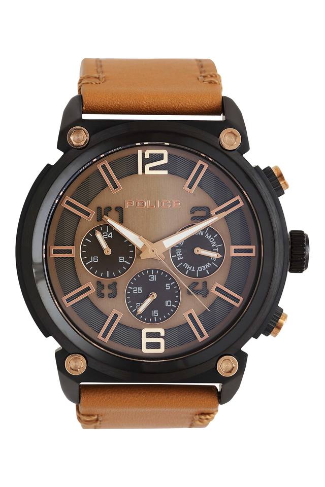 Mens Brown Dial Multi Function Watch