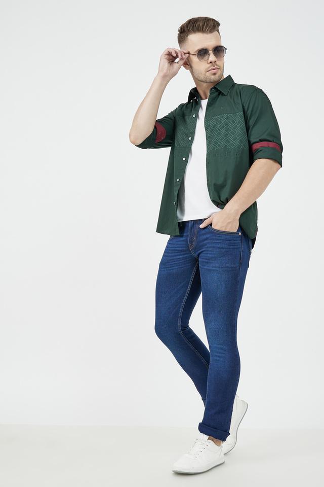 Buy LEVIS Blue Dark Wash Polyester Cotton Skinny Fit Men s Jeans