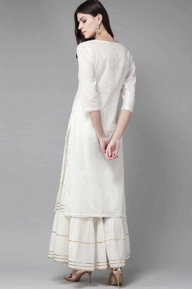 Buy online Embroidered Straight Kurta from Kurta Kurtis for Women