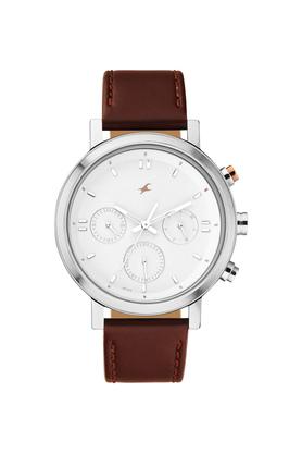 Buy FASTRACK Tick Tock 3.0 43 x 49.7 x 10 mm White Dial Leather