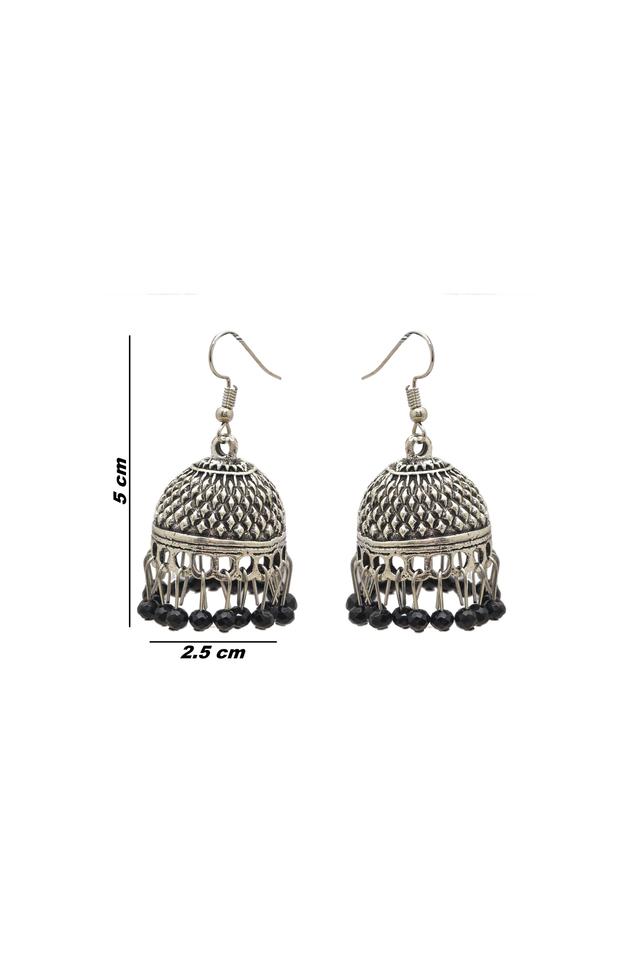 Silver rhodium plated Jhumka Earrings – Simpliful Jewelry