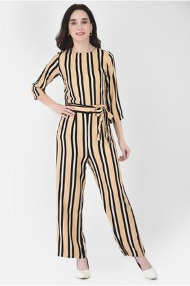 Striped best sale casual jumpsuit