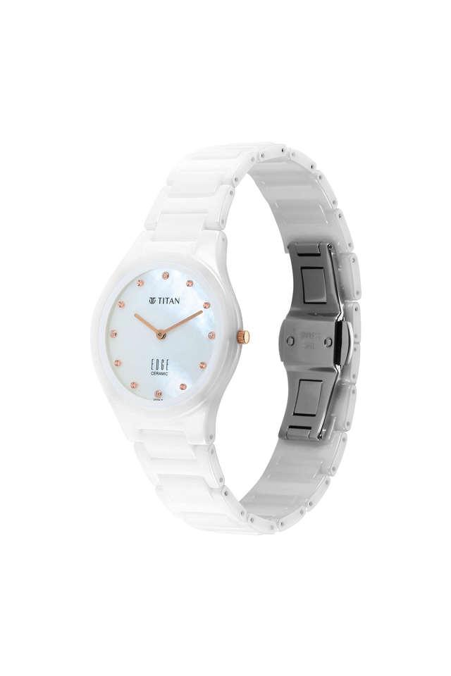 Buy TITAN Edge Ceramic Diamonds 41 mm White Dial Ceramic Analogue Watch For Women 2653KC03 Shoppers Stop