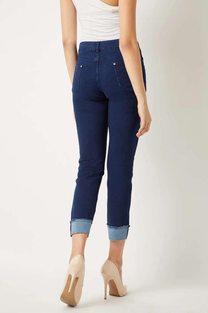 Buy MISS CHASE Mid Rise Denim Slim Fit Women s Jeans Shoppers Stop