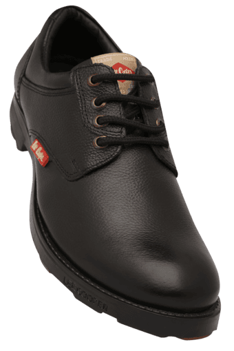 lee cooper black leather casual shoes