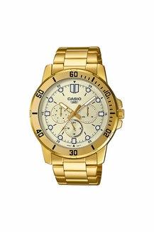 Buy CASIO Mens Enticer Gold Dial Metal Analogue Watch A1856