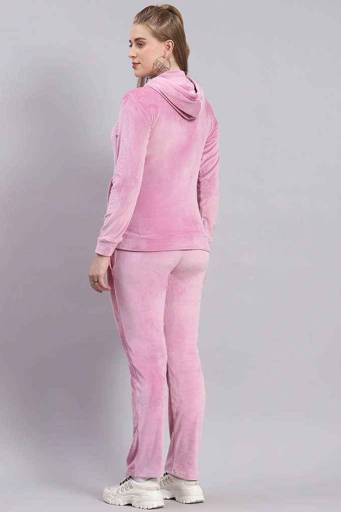 Solid Fleece Regular Fit Women's Tracksuit