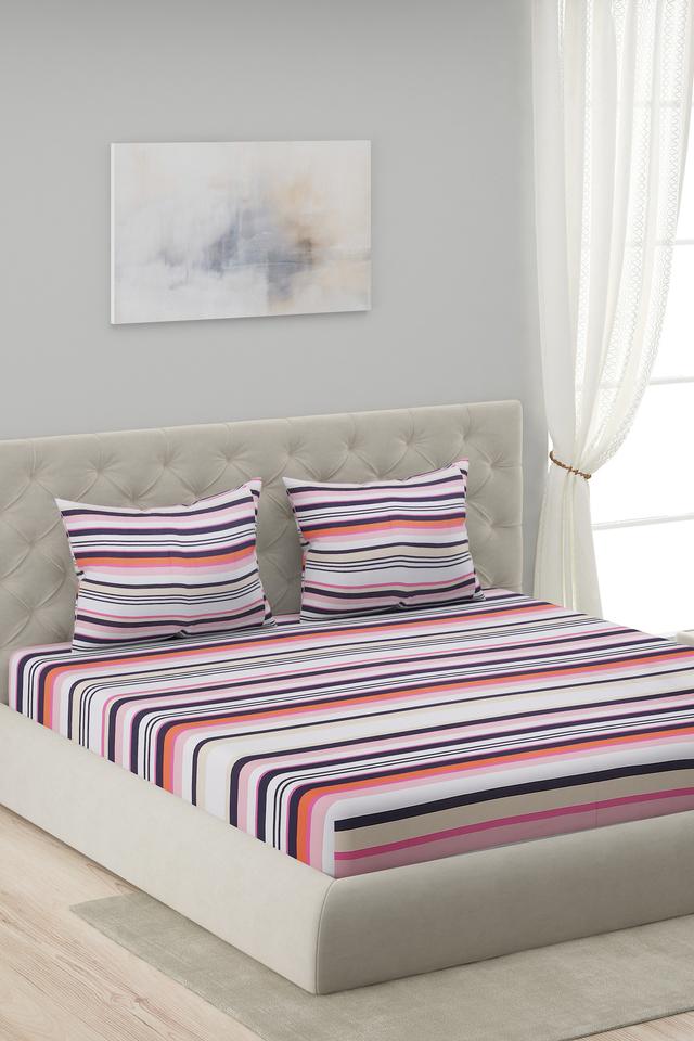 Buy HOMESTOP Multi Digital Youth Stripe Bed Sheet Shoppers Stop