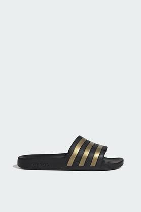 Adidas slides womens black best sale and gold