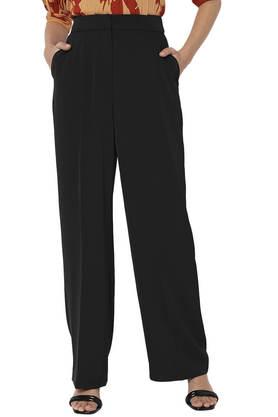 Buy VERO MODA Solid Straight Fit Polyester Women's Formal Wear Pant