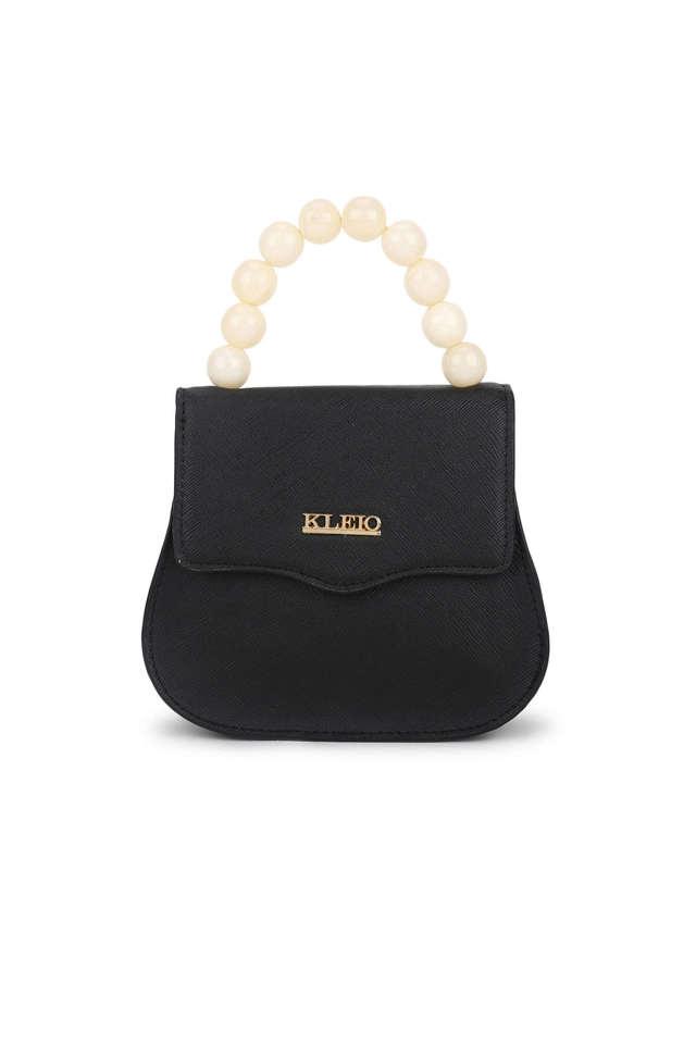 Buy KLEIO Black Pearl Beaded Top Handle Mini Hand Bag With Sling Shoppers Stop